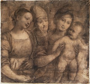 De Madonna en Kind met St. Maria Magdalena en een bisschop